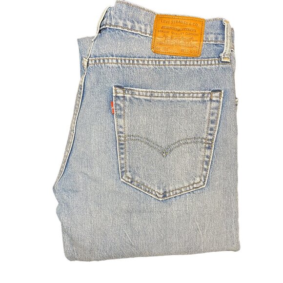 Levi's 502 Premium Taper Fit Jeans Men's Size 32x34 Light Blue Wash Denim - Picture 3 of 6